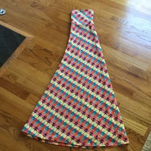 LuLaRoe XS Maxi puzzle pieces skirt